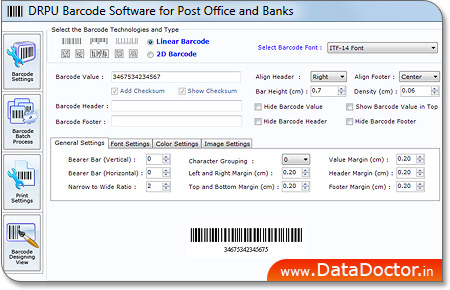 Post office and bank barcode label maker