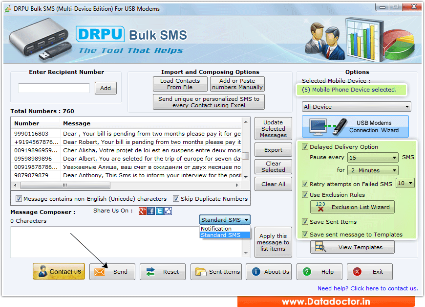 Bulk SMS Software - Multi USB Modem