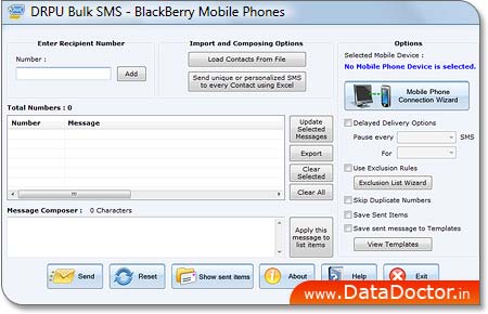 Bulk SMS Software for BlackBerry Mobile