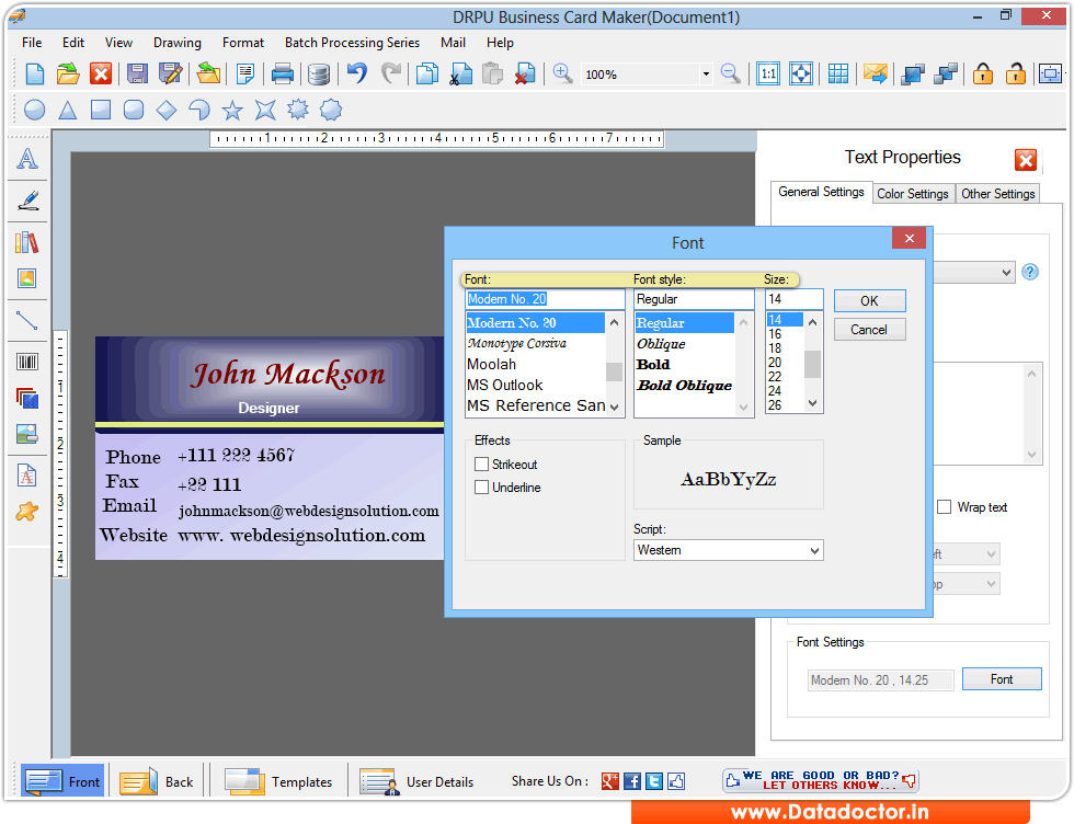 microsoft business card maker