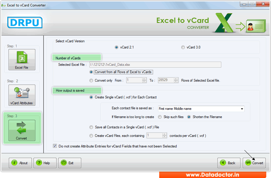 Excel to vCard Converter