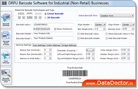 Industrial manufacturing and warehousing Barcode maker