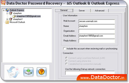 Outlook and Outlook express password recovery