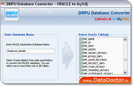 Oracle to MySQL Database Converter Software