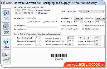 Packaging supply and distribution barcode maker