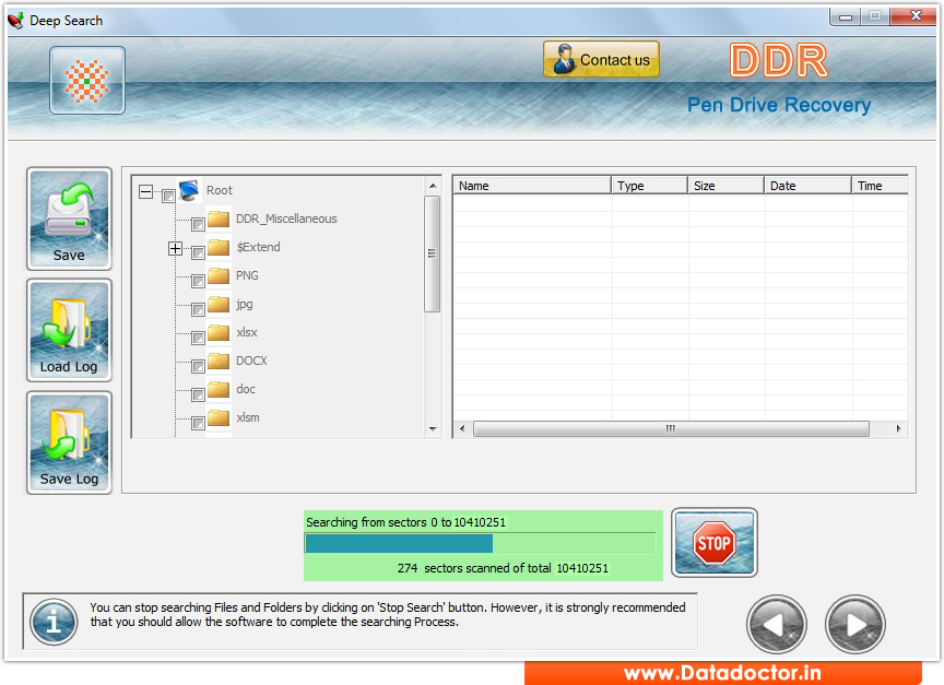 Screenshots of Pen Drive Data Recovery software to recover erased files
