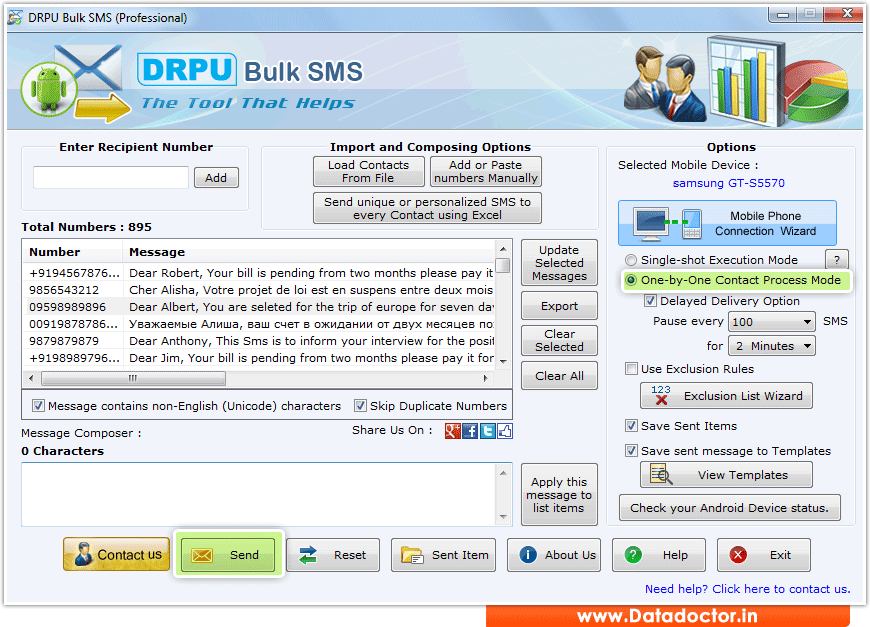 Bulk SMS Software - Professional