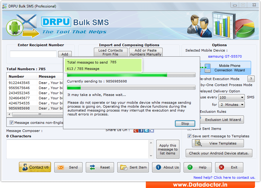 Bulk SMS Software - Professional