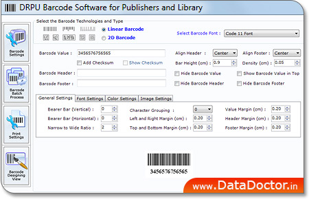Publisher and library Barcode maker