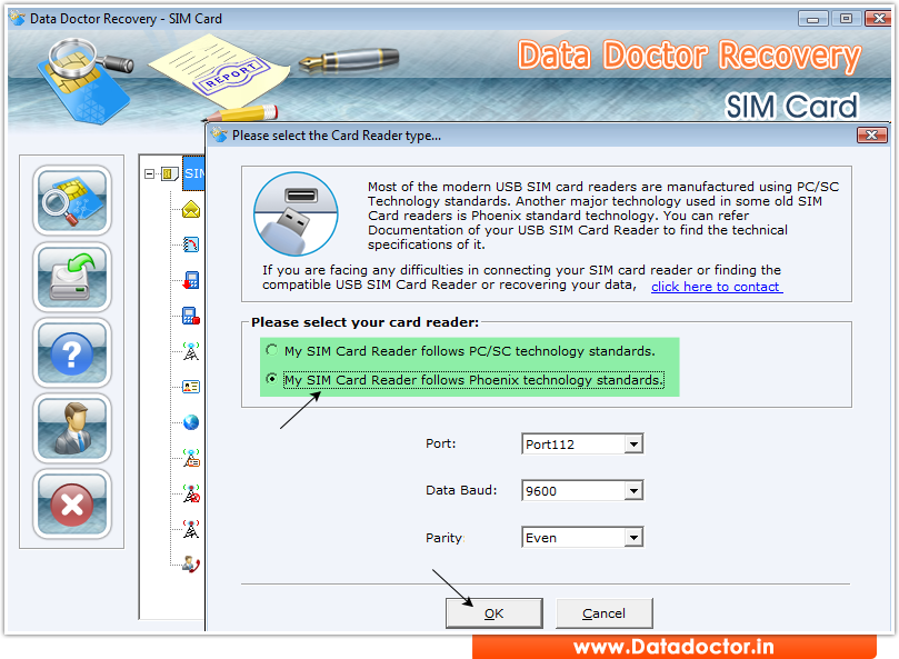 recovery card sim data software