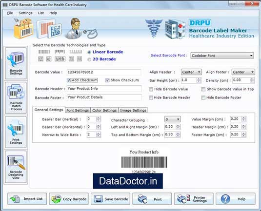 Screenshot of Pharmacy Barcode Maker