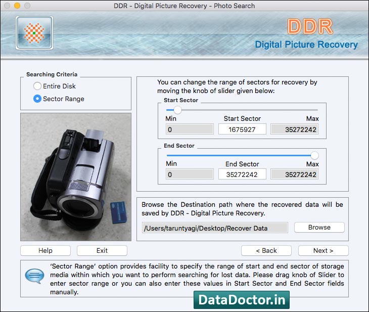 Screenshot of Mac Digital Pictures Recovery