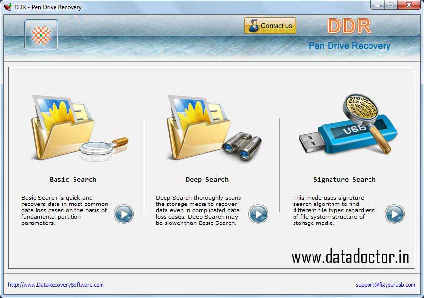 Screenshot of Pen Drive Data Recovery Tool