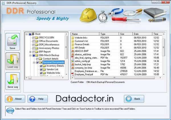 Screenshot of Software Data Recovery
