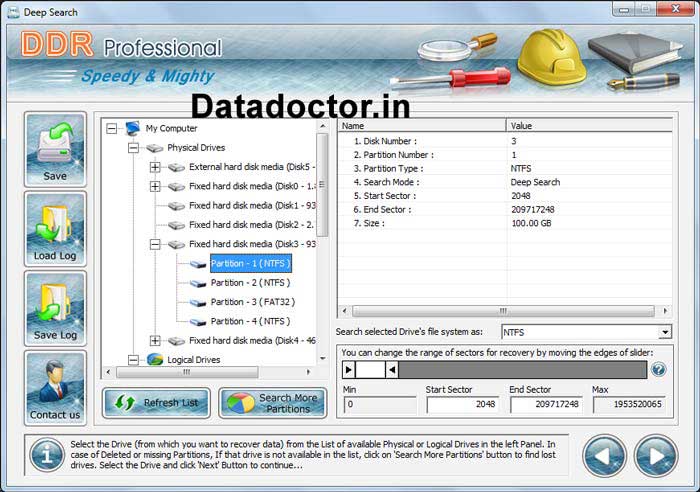 Screenshot of Windows Data Recovery Tools