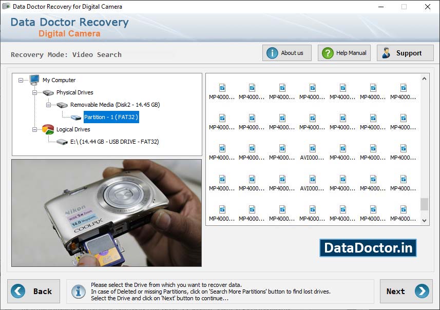 Screenshot vom Programm: Digital Camera Pictures Recovery