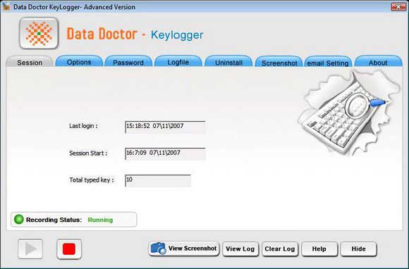 Screenshot of Remote Keyboard Monitor Tool