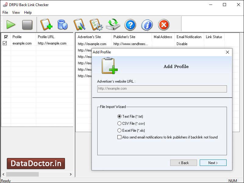 Reciprocal Link Checker Software screen shot