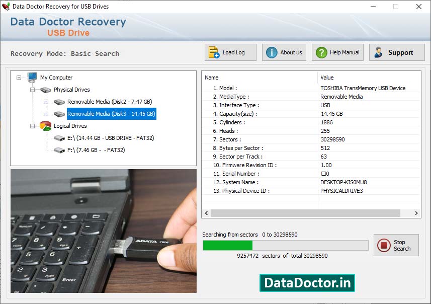 Screenshot of Files Recovery Pen Drive