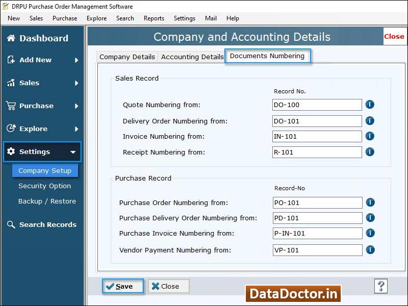 Purchase Order Business Software screen shot