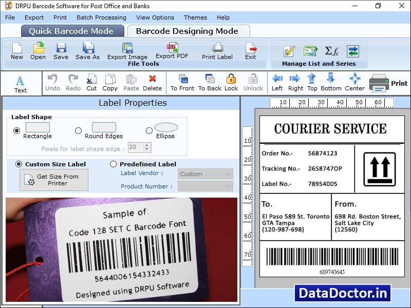 Screenshot of Barcode Generator Post Office and Banks 7.3.0.1