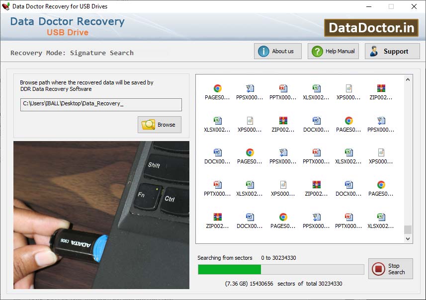 USB thumb drive data salvage tool restore missing photos, document, music files