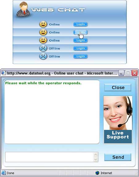 Screenshot of Live Online Chat Software