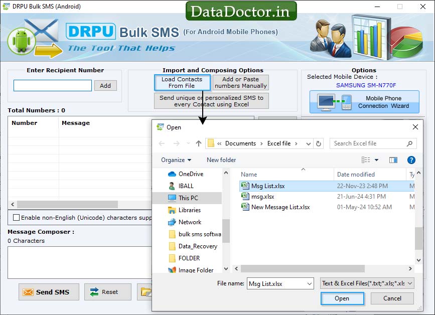 Load contacts from file Load contacts from file