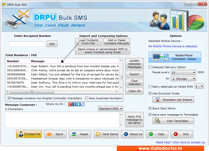 Bulk SMS Software for GSM Mobile Phones