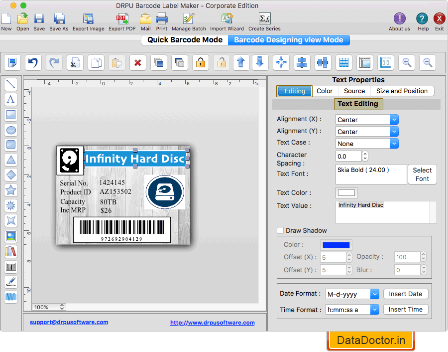 Mac Barcode Label Maker - Corporate Edition