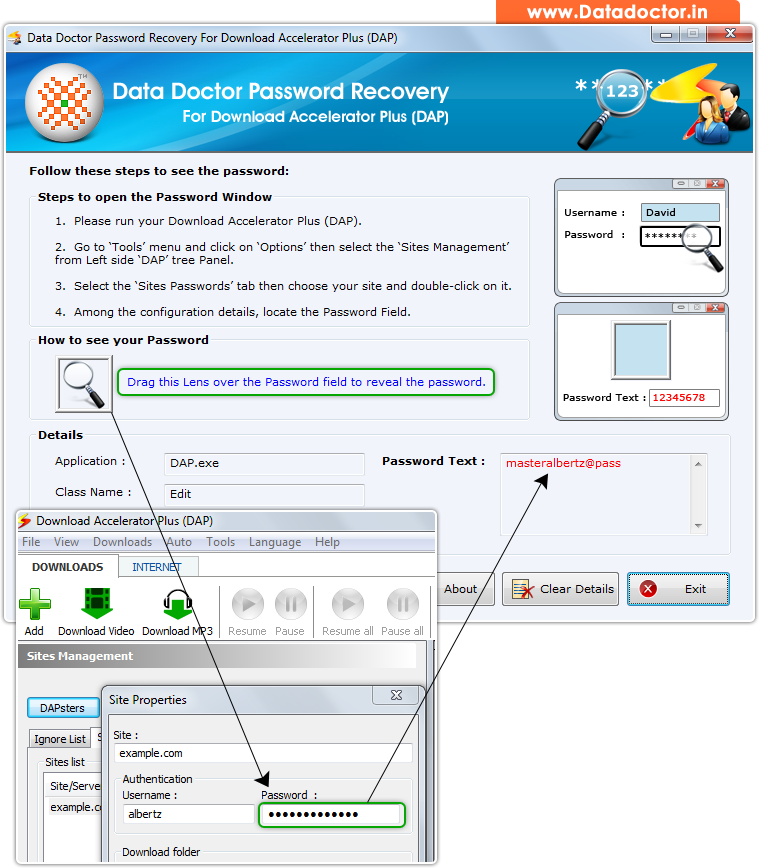 Steps to open password window Steps to open password window
