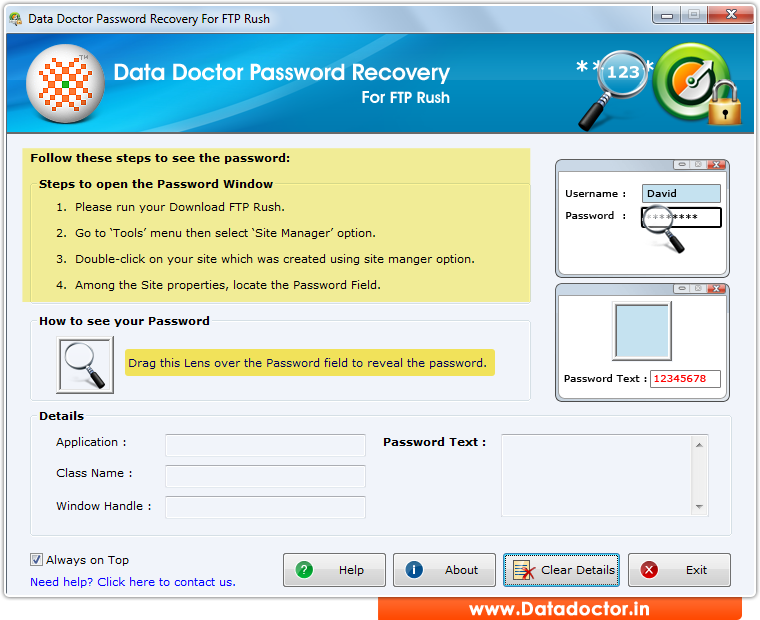 Password Recovery Software For FTP Rush