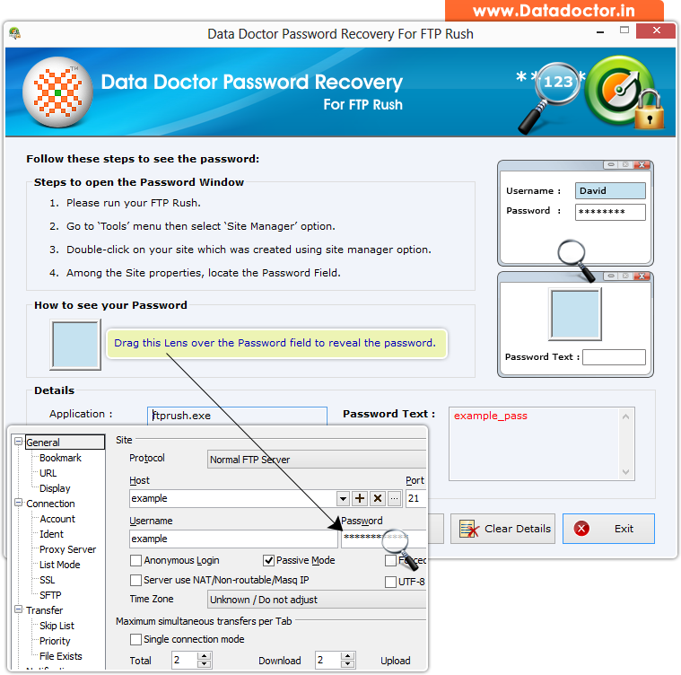 Password Recovery Software For FTP Rush