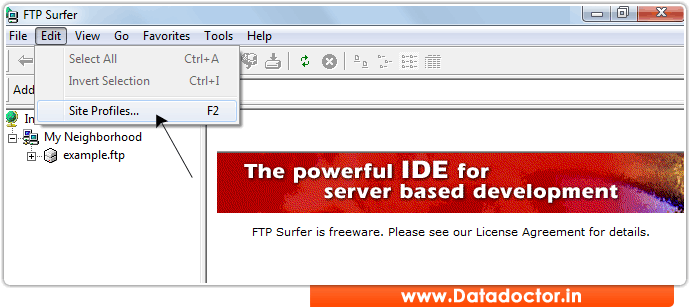 Select site profiles Select site profiles