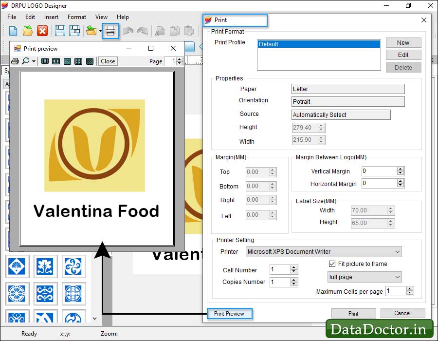 Print preview Logo Maker Software