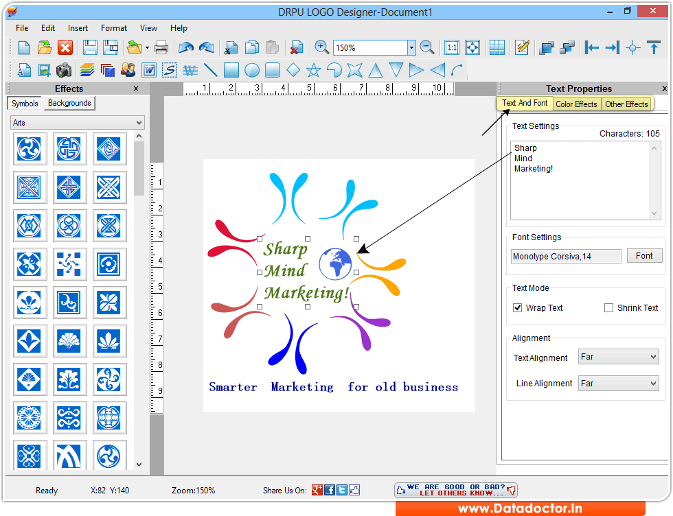 Screenshots of Logo Maker Software to learn how to design business logo