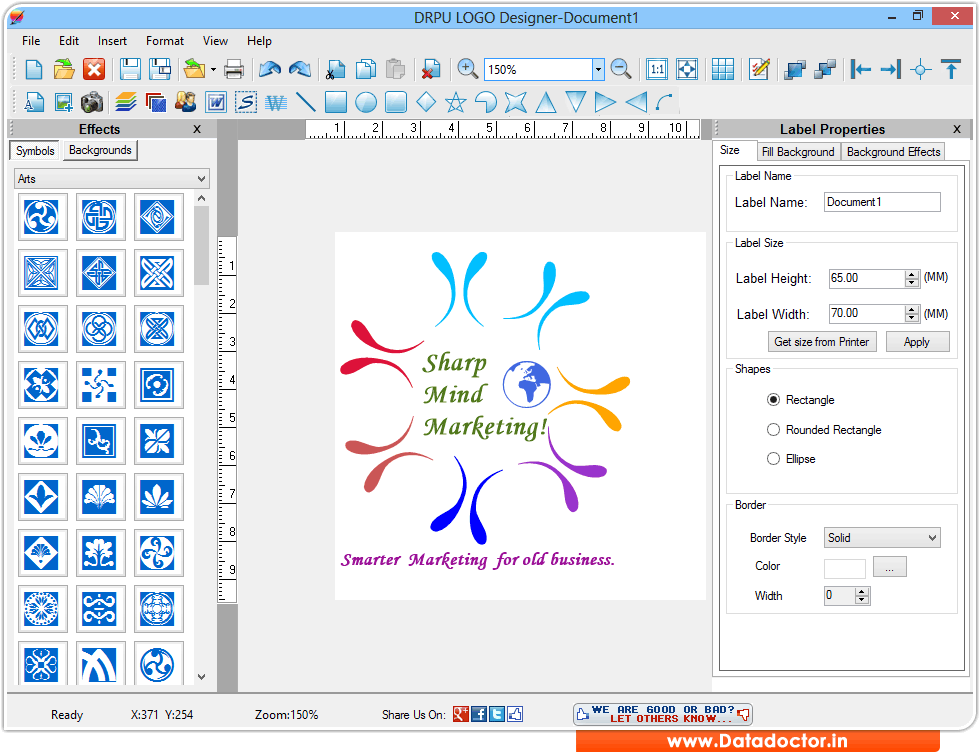 Screenshots of Logo Maker Software to learn how to design business logo