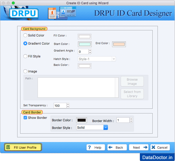 Fill card information