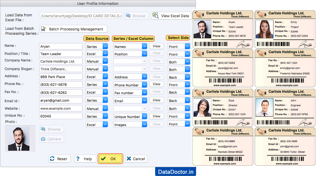 Design ID cards on MAC using Mac ID Cards Maker (Corporate Edition)