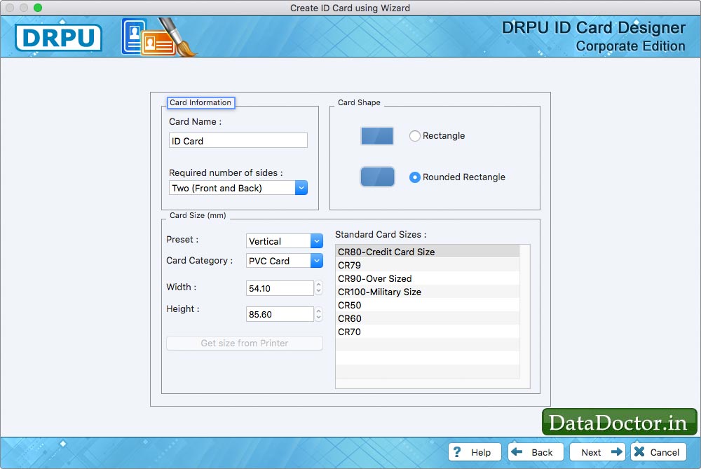 Specify Card Information Specify Card Information