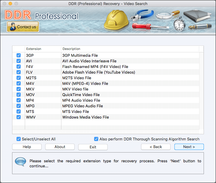required extension type