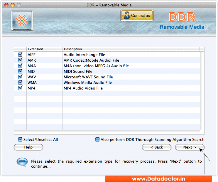 Mac Removable media data recovery software screenshots to restore files