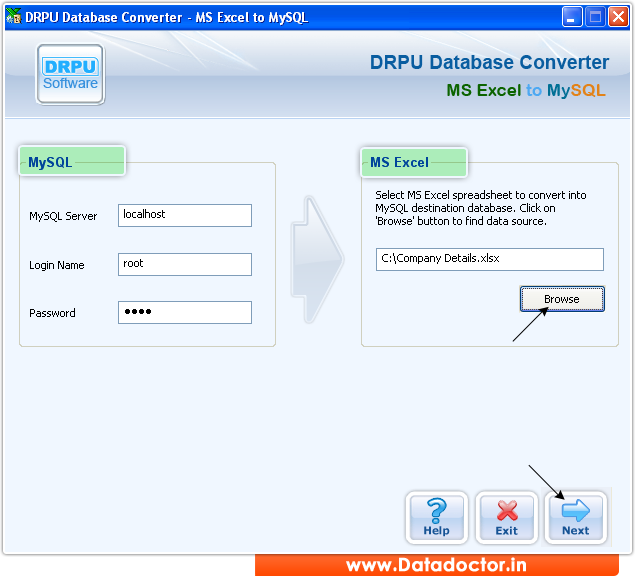 MS Excel to MySQL Database Converter