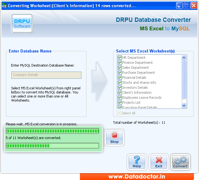 MS Excel to MySQL Database Converter