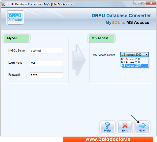 MySQL to MS Access Database Converter