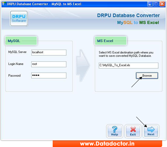 MySQL to MS Excel Database Converter