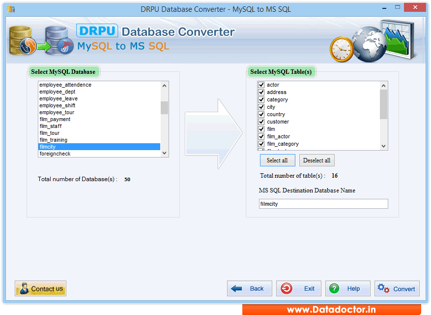 MSSQL to MySQL Database Converter