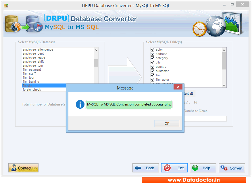 MSSQL to MySQL Database Converter