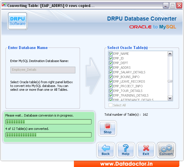 Oracle to MySQL Database Converter