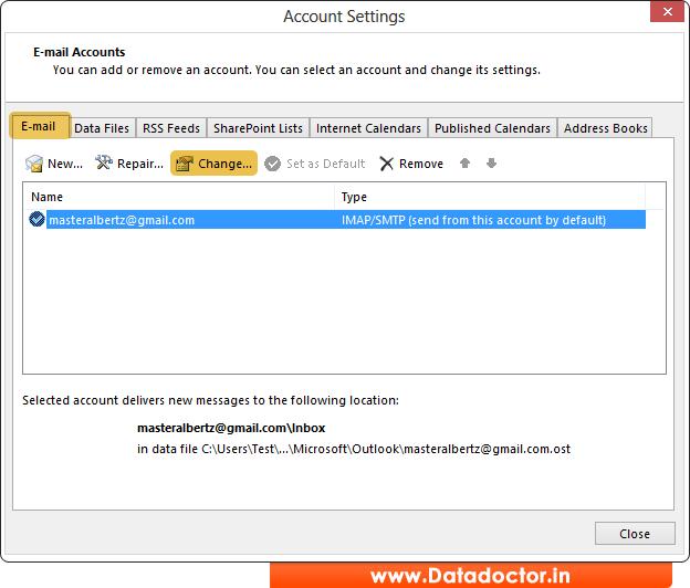 Email account setting